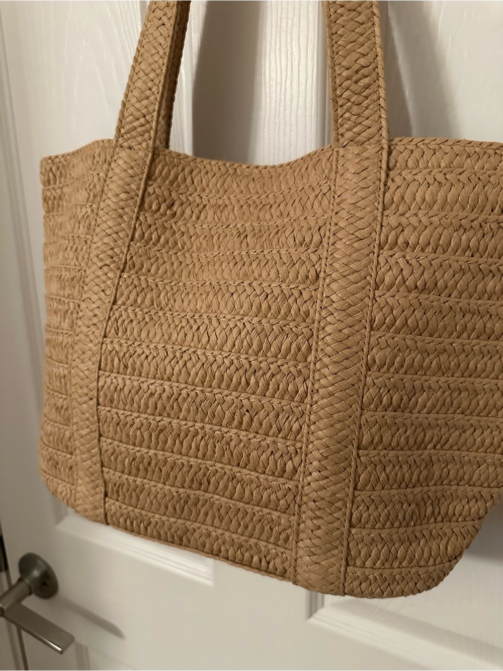 Draper James Tan/Beige Woven Straw Summer Tote Bag - Picture 5 of 12